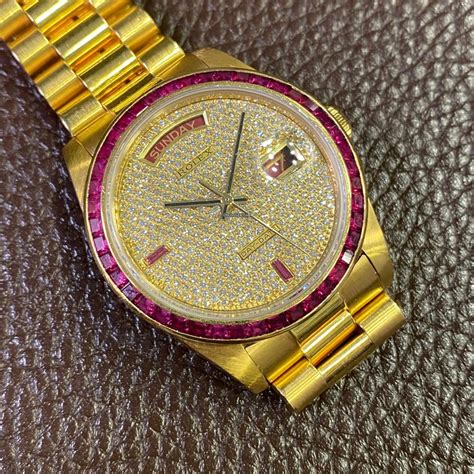 ruby diamond rolex|Rolex ruby sapphire bezel.